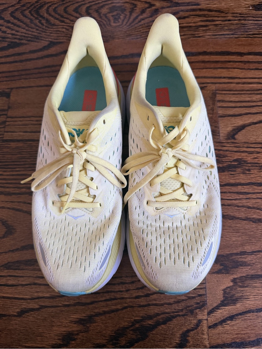 Hoka Clifton Women's Light Yellow Mesh Running Shoes